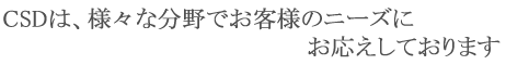CSDは、様々な分野でお客様のニーズにお応えしております。